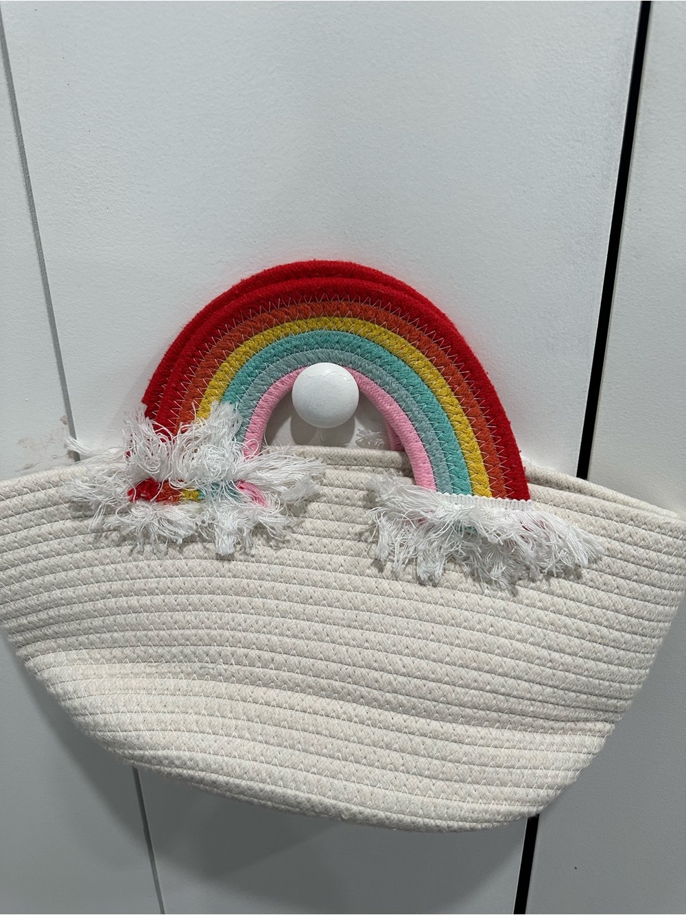 Rainbow Straw Tote Bag - Multicolor